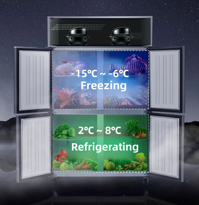 Refrigerador de acero inoxidable para frutas y verduras Temperatura 2-8C/2-8C/-6 -15C