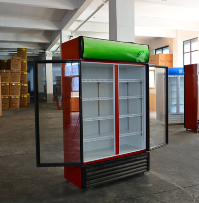 Dimensiones mm Refrigerador de pantalla refrigerado personalizado para el gabinete de bebidas del supermercado