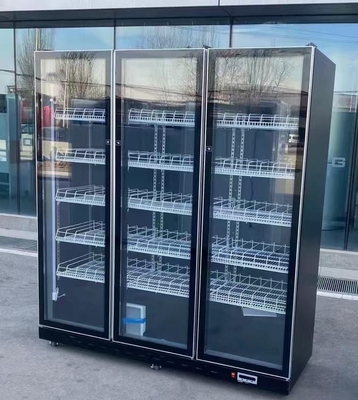 Puerta de vidrio refrigerada por aire Vertical Vertical Drink Cerveza Vino Refrigerador Cabinet Chiller