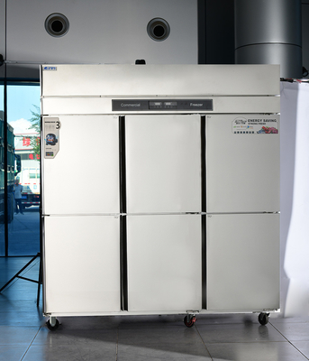 Refrigerador vertical de acero inoxidable de seis puertas 2~8°C/-6 ~ -15°C