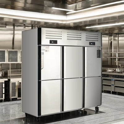 Refrigerador vertical de acero inoxidable de seis puertas 2~8°C/-6 ~ -15°C