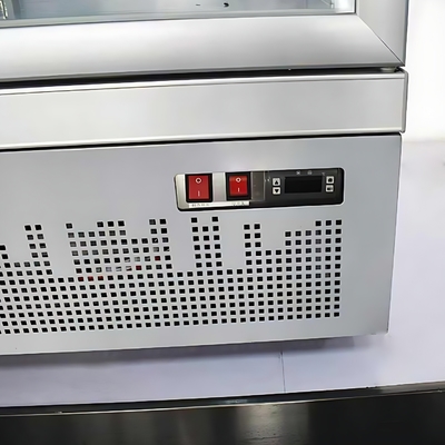 Refrigerador de bebidas con puerta de vidrio refrigerada por aire a doble temperatura y acero de pintura