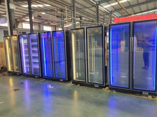 Peso KG 95-160kg Refrigerador de visualización de vino de vidrio con puertas dobles y sistema de refrigeración por aire