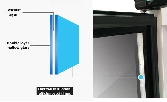 Vitrina de refrigerador de refrigeradores de bebidas con puerta de vidrio vertical con termostato digital
