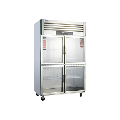 Congelador de acero inoxidable vertical para equipos de refrigeración en posición vertical de cocina