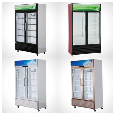 220V-240V/50HZ 60HZ 110V/60HZ Display Cooler 2 Puertas Tienda Bebidas Fríjador