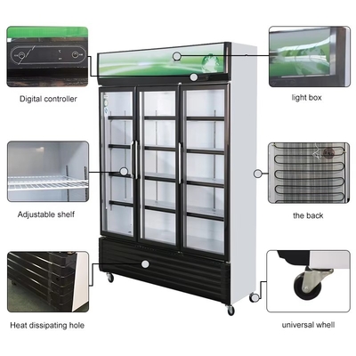 220V-240V/50HZ 60HZ 110V/60HZ Display Cooler 2 Puertas Tienda Bebidas Fríjador