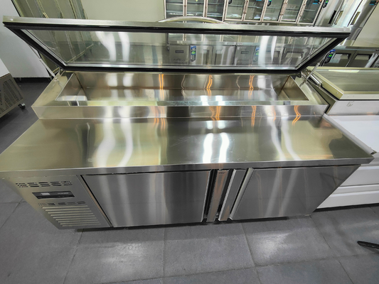 2 puertas Bar de ensalada de escritorio refrigerador con doble temperatura 2~8°C/-6~-15°C