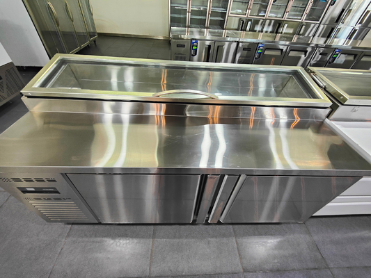 2 puertas Bar de ensalada de escritorio refrigerador con doble temperatura 2~8°C/-6~-15°C