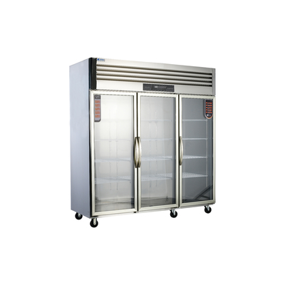 Armarios de refrigeración de exhibición de cocina comercial con congelador de refrigeración de 3 puertas