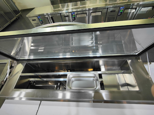 Dimensiones personalizadas Refrigerador de mesa de preparación de pizza de cuatro cajones para restauración