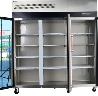 Armarios de refrigeración de exhibición de cocina comercial con congelador de refrigeración de 3 puertas