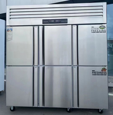 Congelador vertical comercial para refrigeración de cocinas de acero inoxidable de gran capacidad