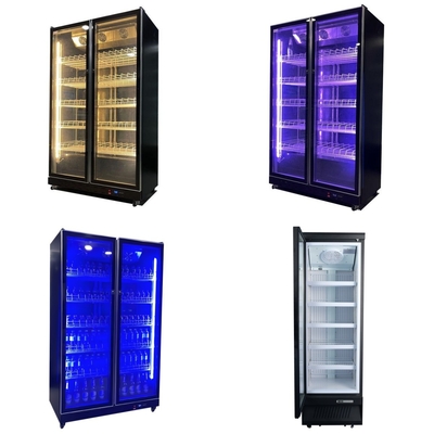 Sistema de refrigeración de ventilador refrigerador de pantalla comercial con iluminación LED y puerta de vidrio anti niebla