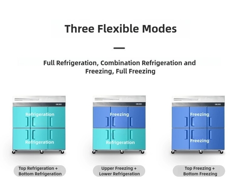 Frigorífico vertical comercial de seis puertas con soporte para OEM/ODM
