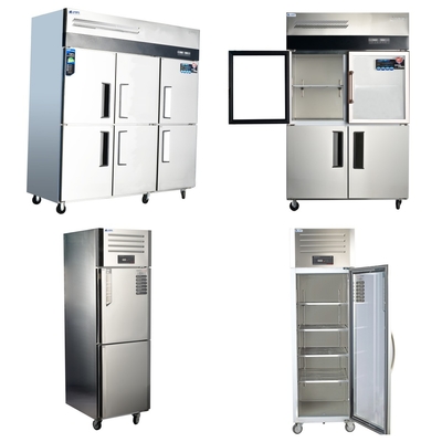 Refrigerador comercial de acero inoxidable de 3 puertas para almacenamiento de cocina totalmente refrigerado