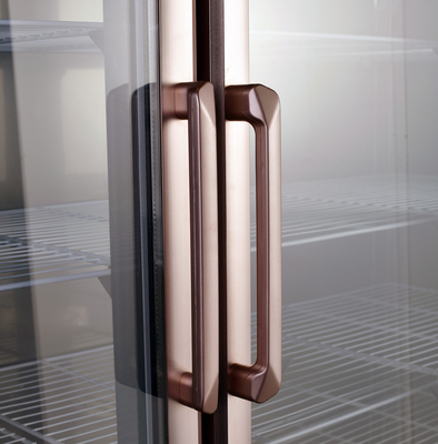 Refrigerador vertical de cocina de acero inoxidable 304/201 con vitrina de vidrio comercial