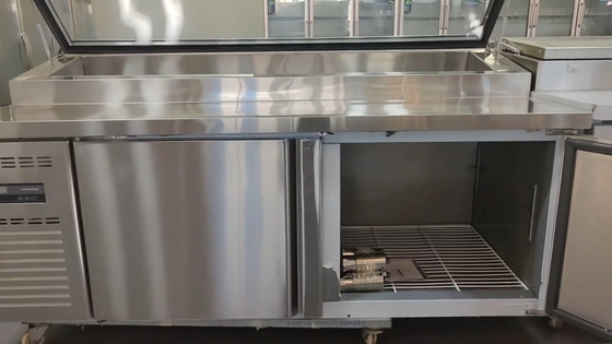 Refrigerador de dos puertas de acero inoxidable de 110V/60HZ para refrigeración de cocinas comerciales